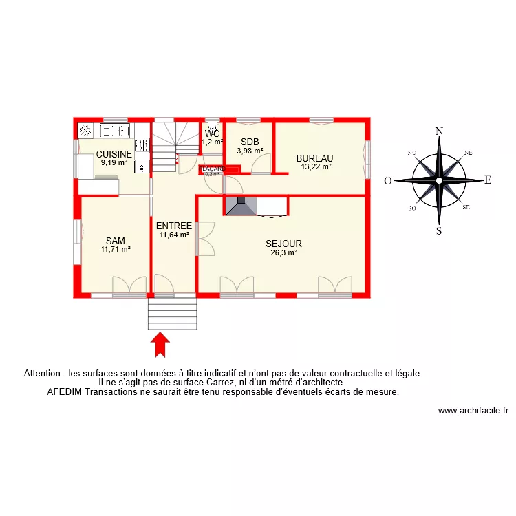 BI 7544 RDC. Plan de 