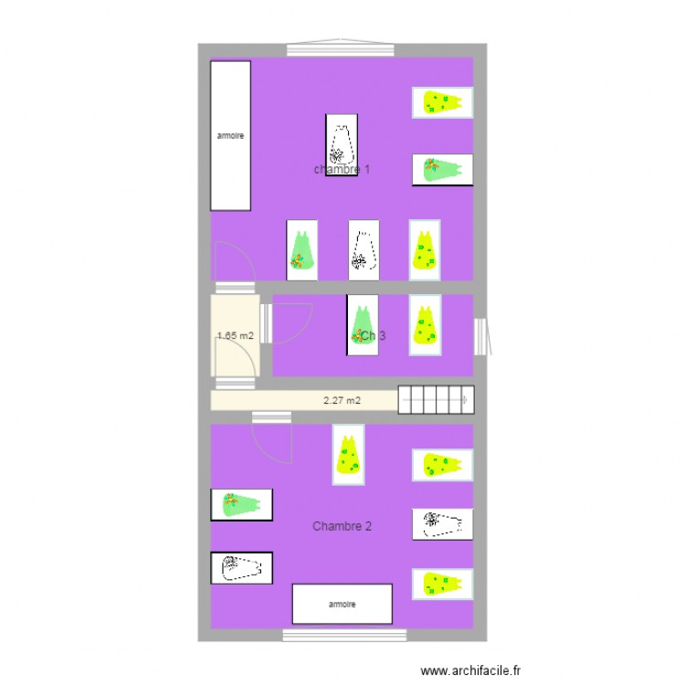 chambres. Plan de 0 pièce et 0 m2