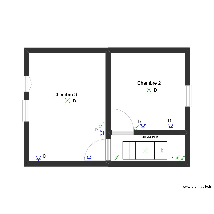 2er étage M. Plan de 3 pièces et 23 m2