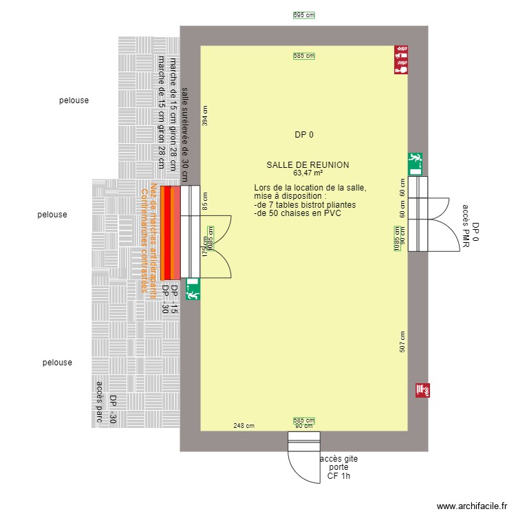 SALLE DE REUNION ACCES PRINCIPAL APRES AMENAGEMENTS. Plan de 0 pièce et 0 m2