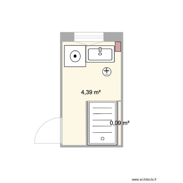 salle de bain - thomery. Plan de 2 pièces et 4 m2