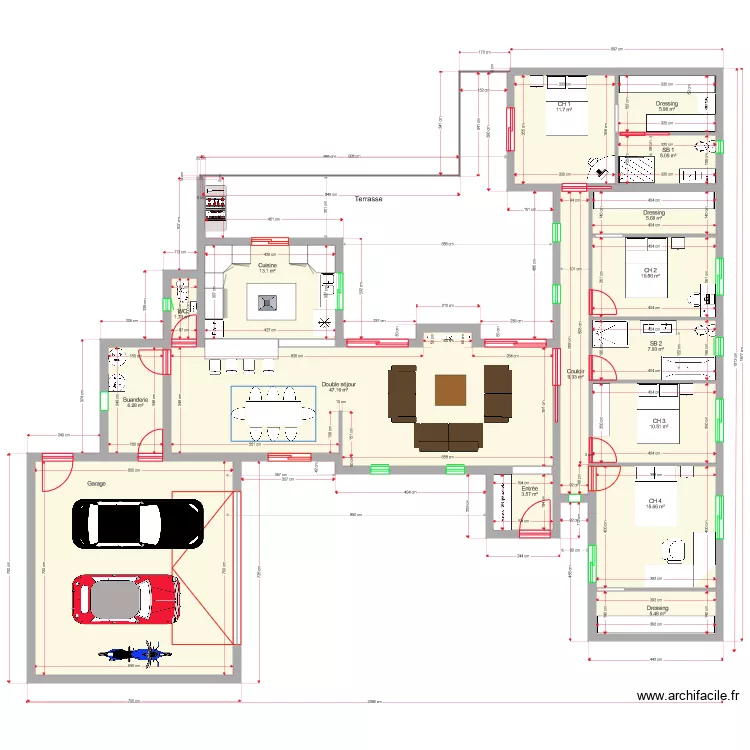 PLAN 160 m2. Plan de 