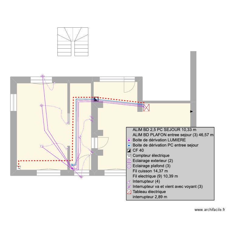 ELEC_RDC_ST_HILAIRE. Plan de 1 pièce et 72 m2