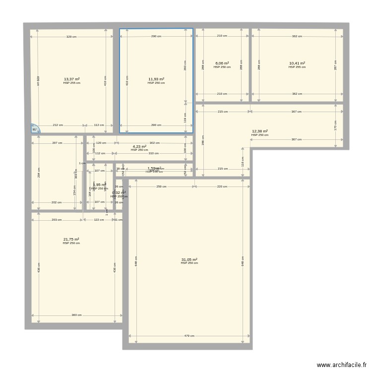 San F. Plan de 11 pièces et 115 m2
