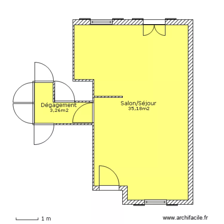 Salon/S&eacute;jour. Plan de 