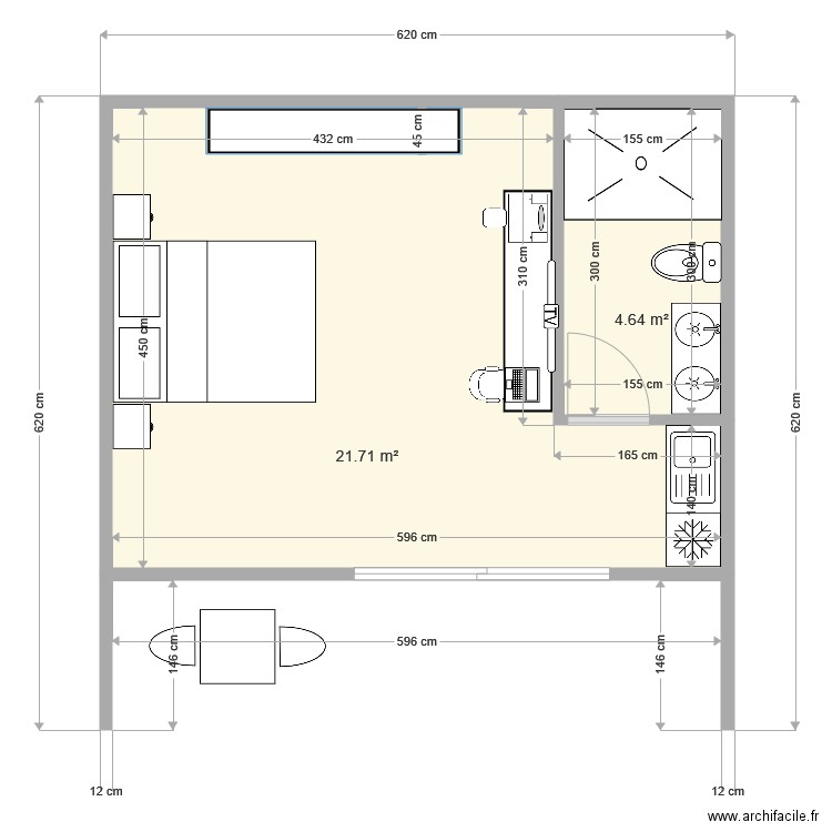 6X6 metre. Plan de 0 pièce et 0 m2