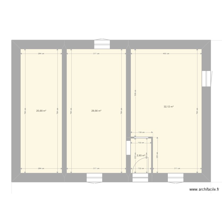 aubreville. Plan de 4 pièces et 85 m2