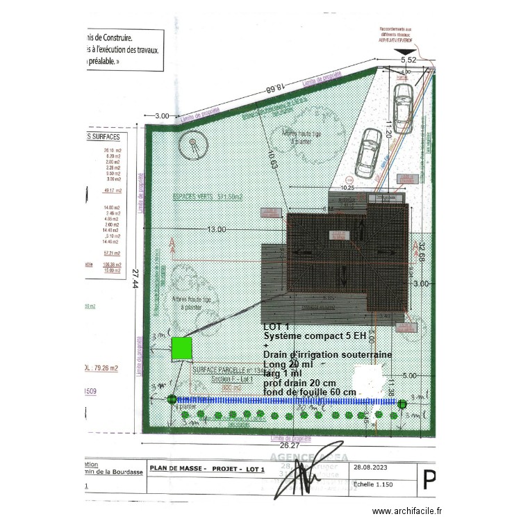 SCI Wintson plan masse lot1. Plan de 0 pièce et 0 m2