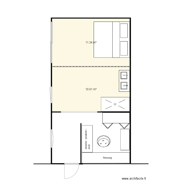 Chambre Bureau Dressing 3. Plan de 0 pièce et 0 m2