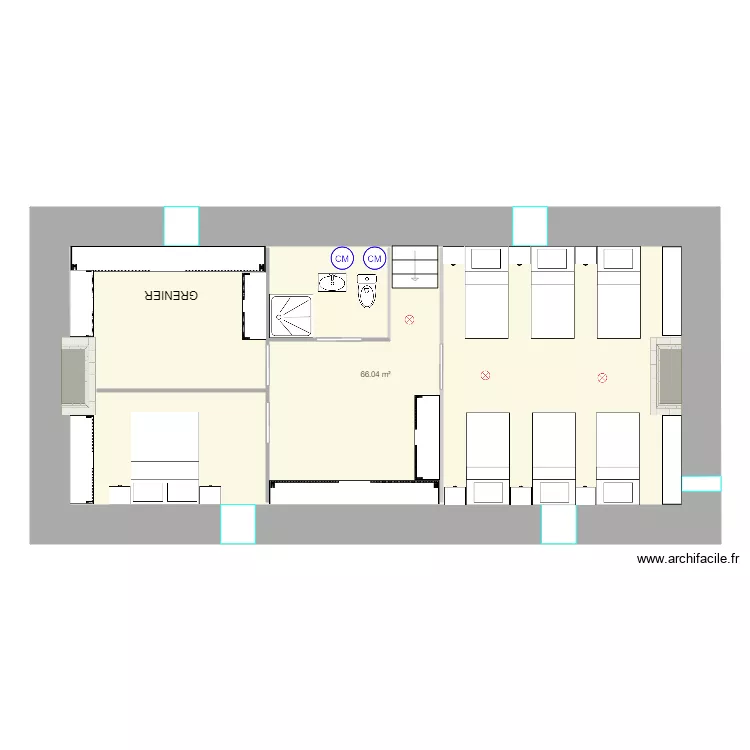 GRENIER BOIS MEUR. Plan de 