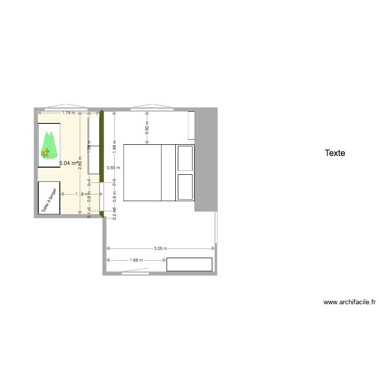 Chambre de Gustave. Plan de 0 pièce et 0 m2