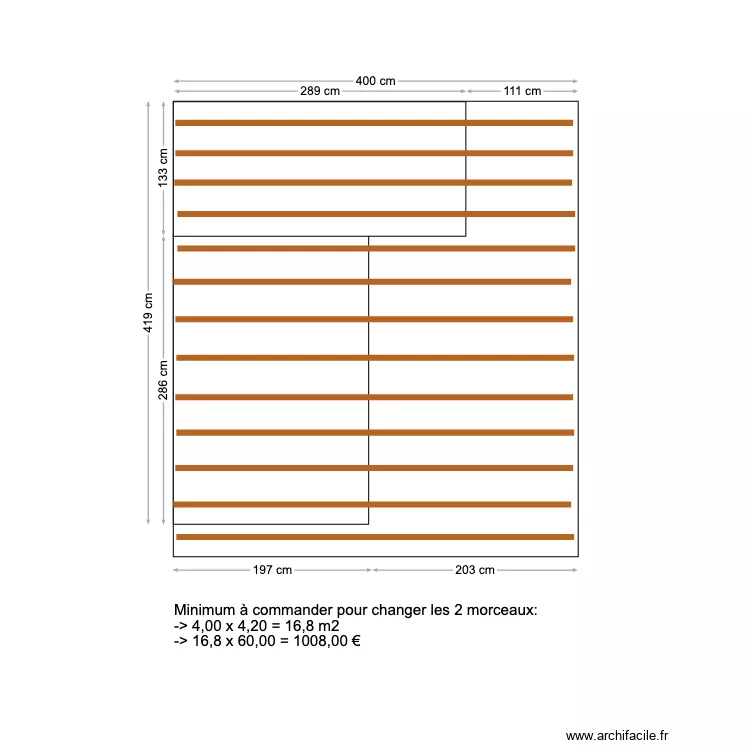 Moquette couloir Alma B2-3. Plan de 