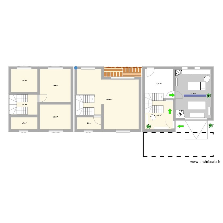 Maison Cabinet. Plan de 0 pièce et 0 m2