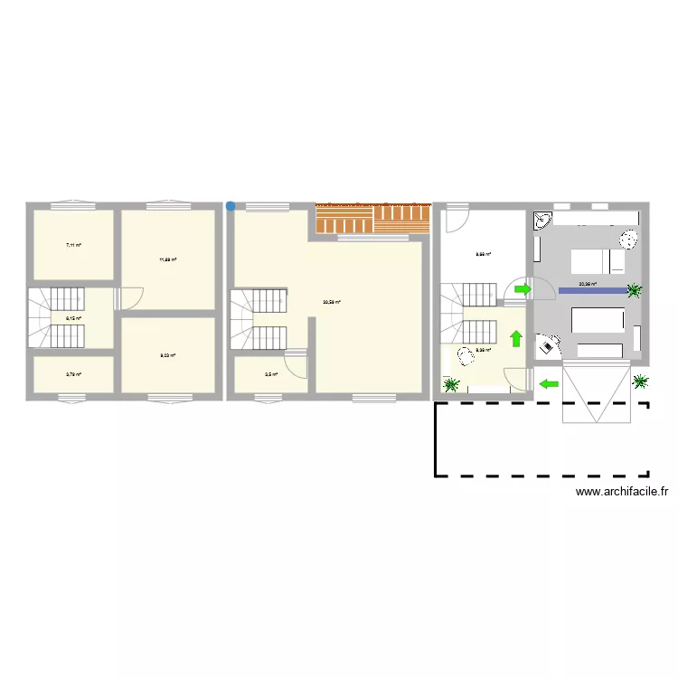 Maison Cabinet. Plan de 