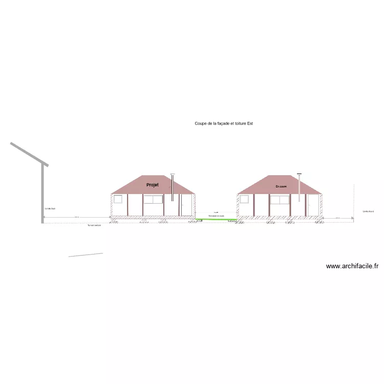 Facade Est II. Plan de 