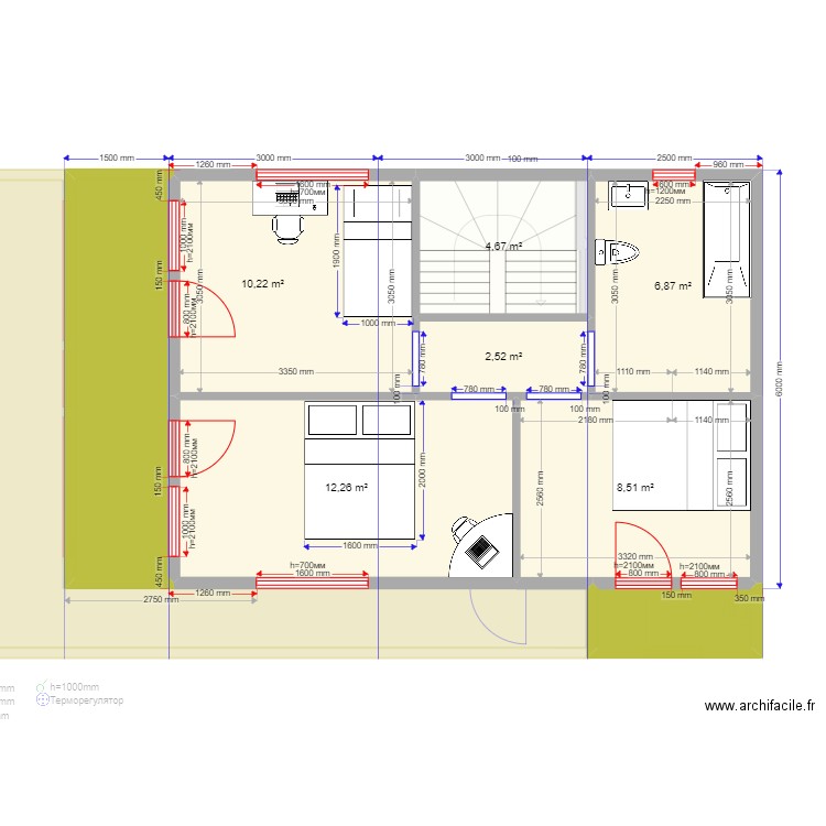 105 2 Волково. Plan de 13 pièces et 130 m2