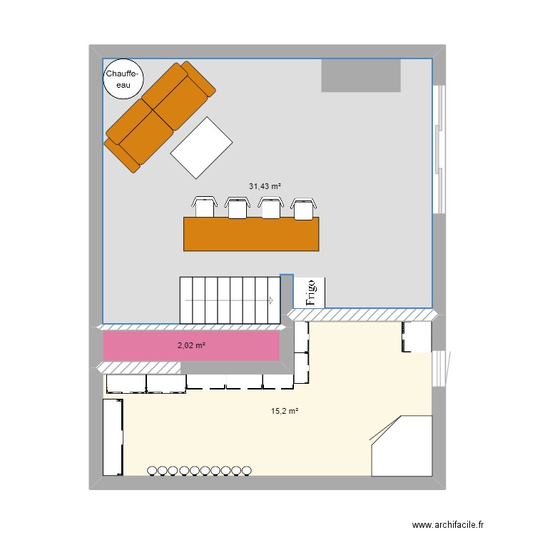 Garage. Plan de 3 pièces et 49 m2