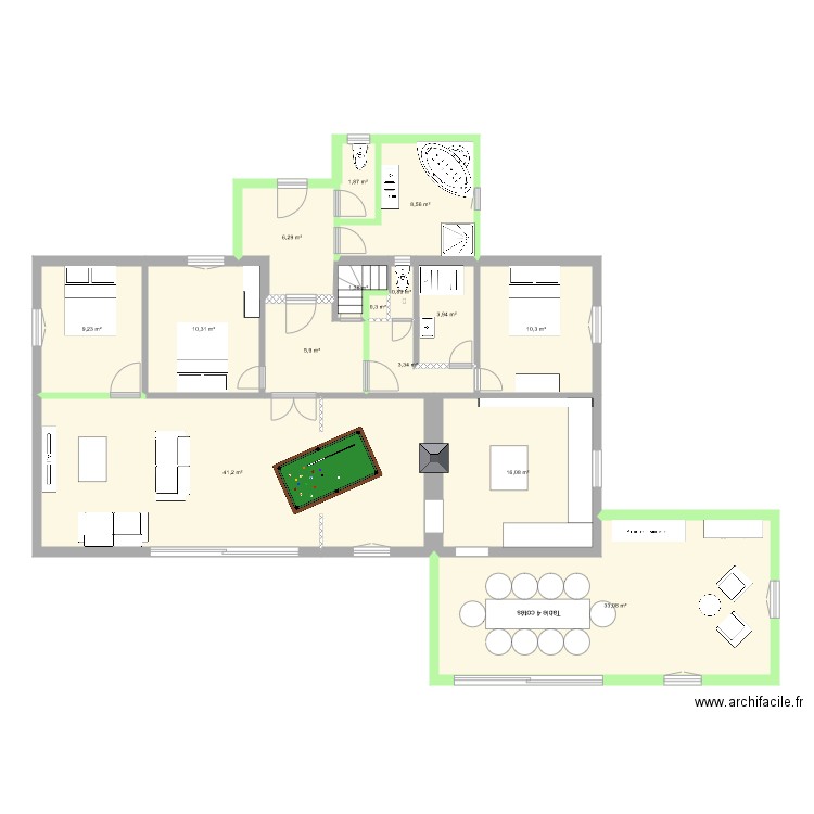 essai2. Plan de 15 pièces et 153 m2