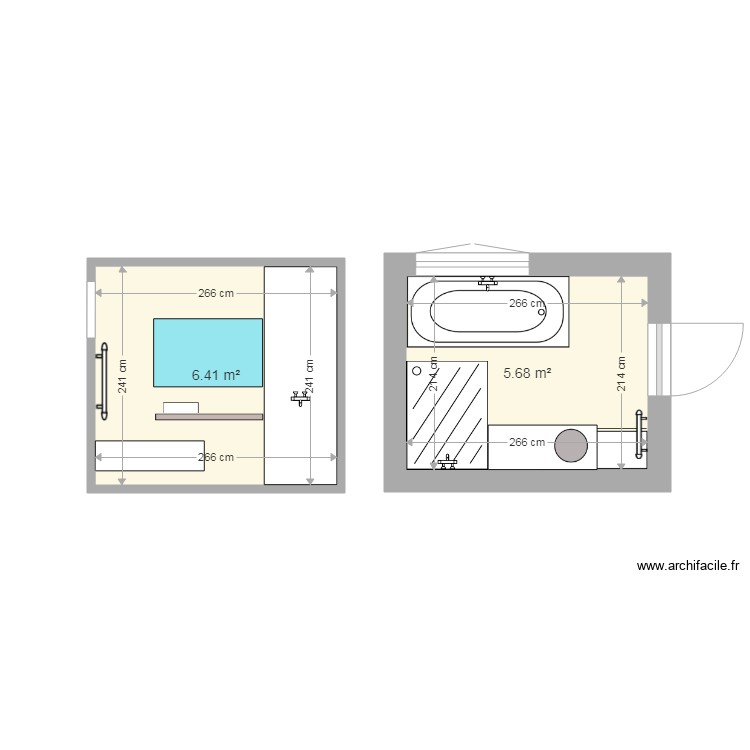 sdb face. Plan de 0 pièce et 0 m2