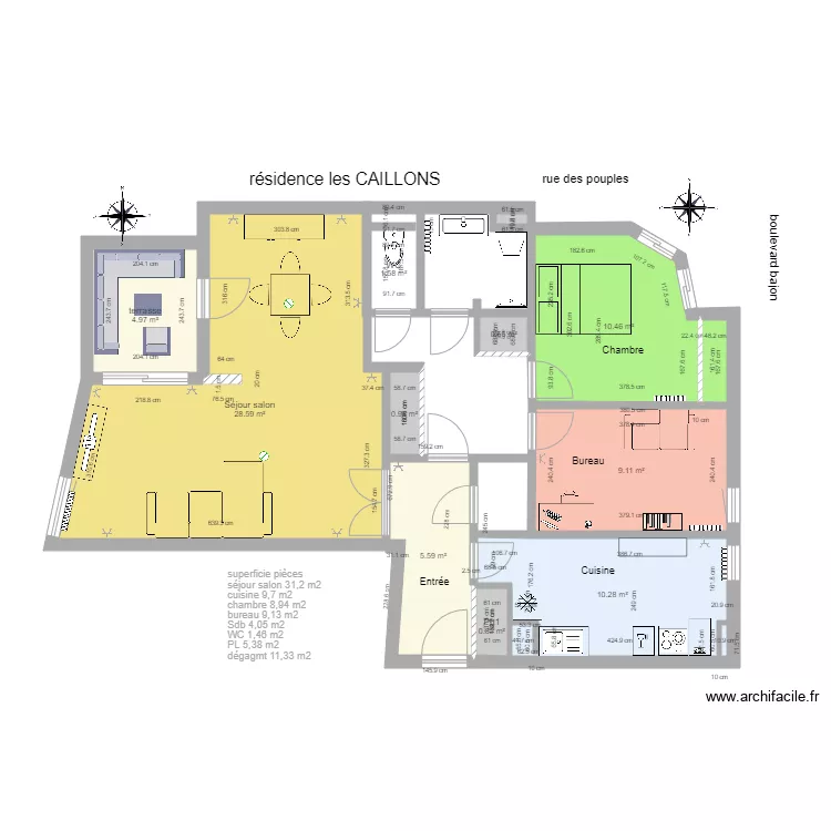 appart manon. Plan de 