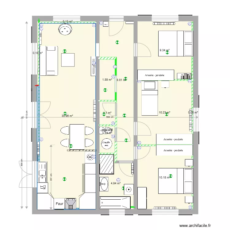 appart arlac salle de bains. Plan de 