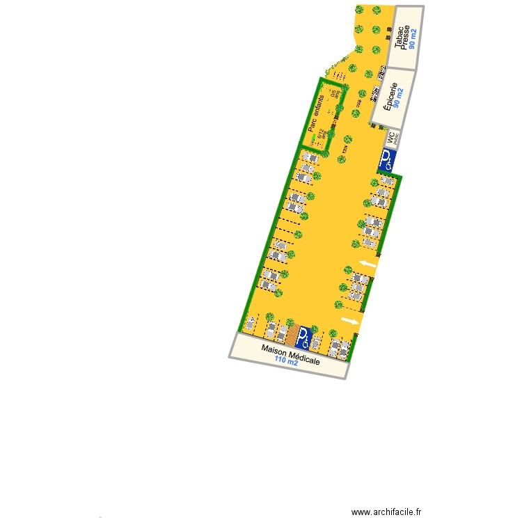 jardin 5. Plan de 4 pièces et 318 m2