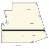 plan du toit du local commercial avec velux