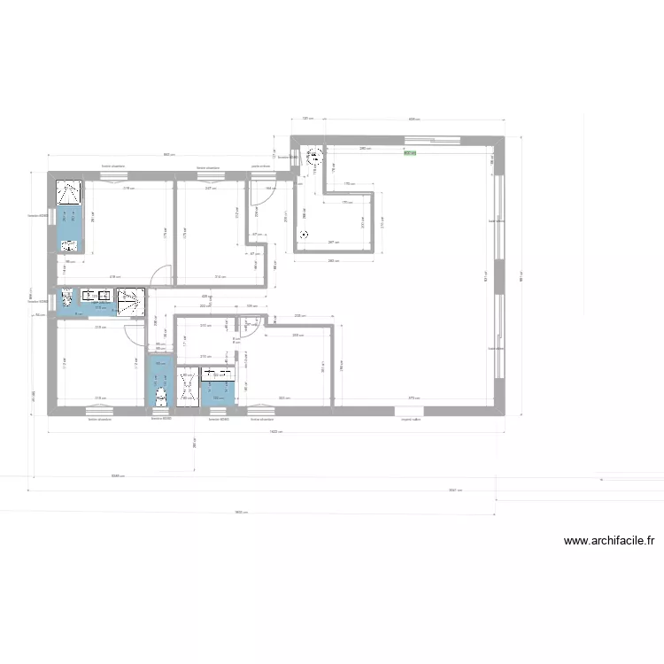 plan plus cloison et sanitaire. Plan de 