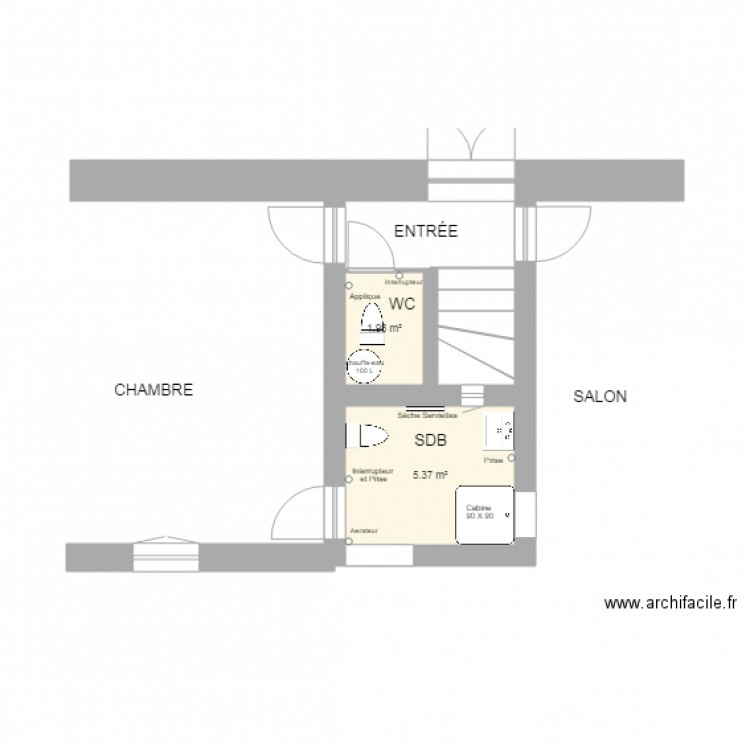 SdB2. Plan de 0 pièce et 0 m2