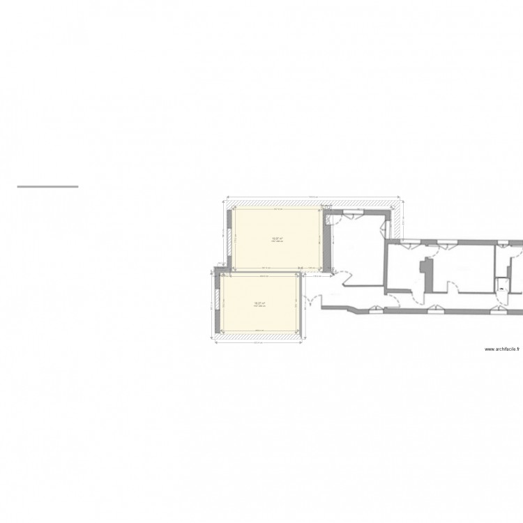 Plan 2D Margueron . Plan de 2 pièces et 36 m2