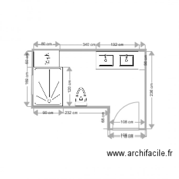 SALLE DE BAINS RDG V1. Plan de 0 pièce et 0 m2