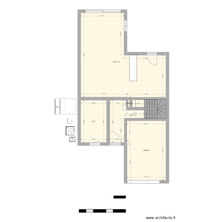 plan extension 2. Plan de 5 pièces et 83 m2