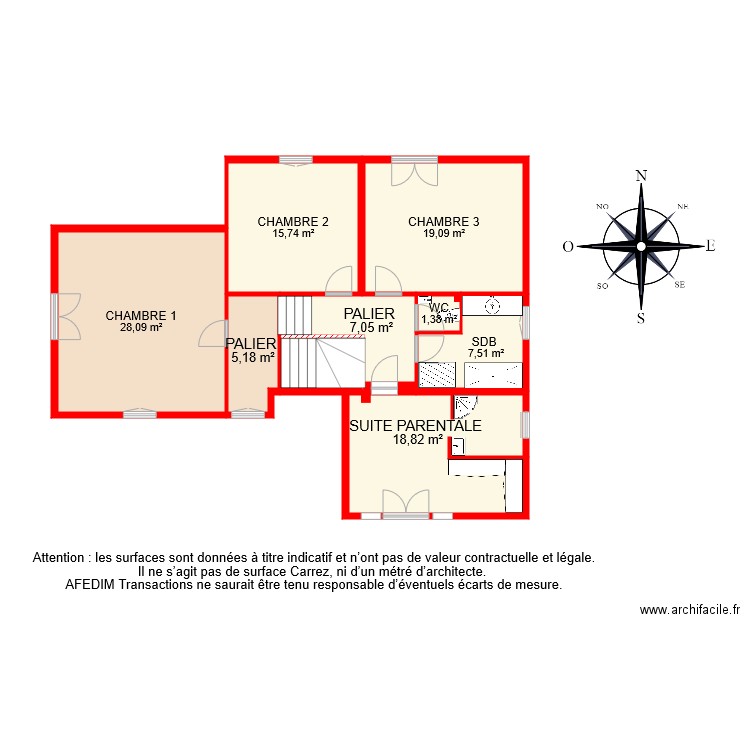 BI 00 ETAGE . Plan de 9 pièces et 107 m2