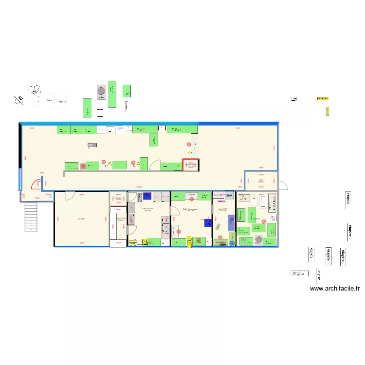 Extention labo inversion miroir. Plan de 