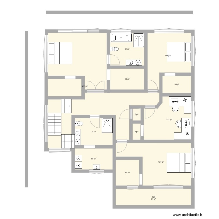 plan maison beaumont etage. Plan de 0 pièce et 0 m2