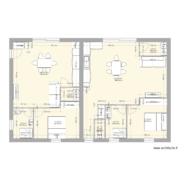 Plan maison mitoyenne2. Plan de 0 pièce et 0 m2