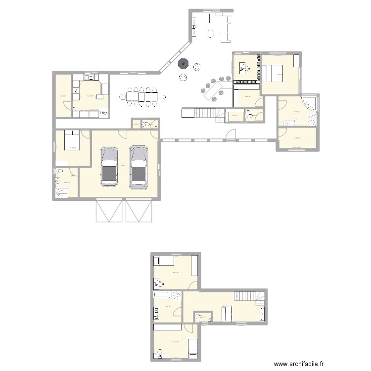 CHALET L. Plan de 19 pièces et 181 m2