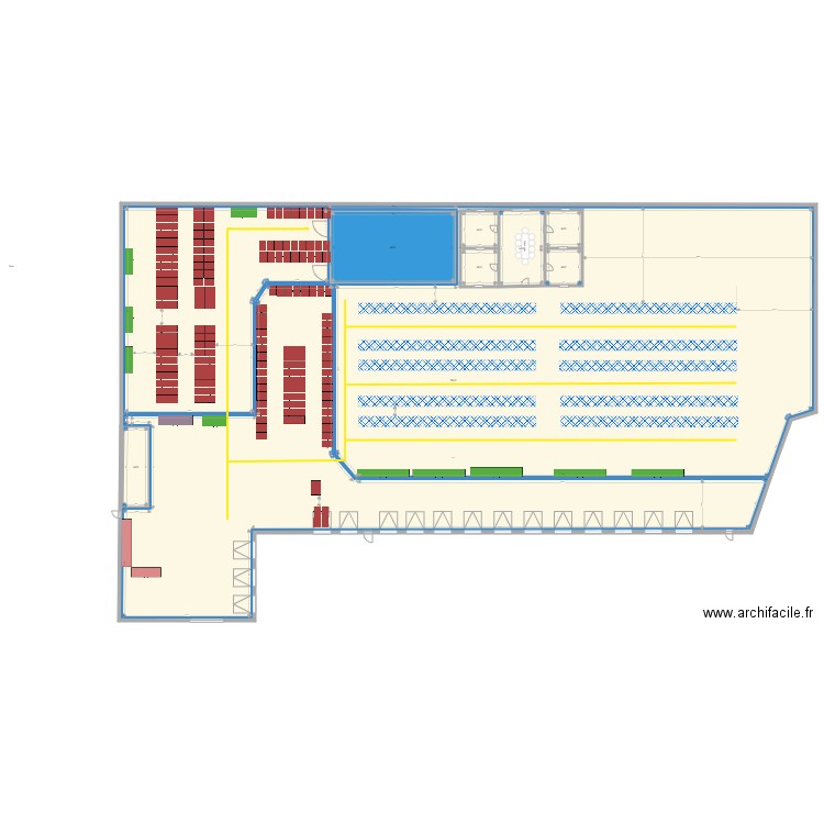 Plan frigo V2 test paul. Plan de 8 pièces et -1329 m2