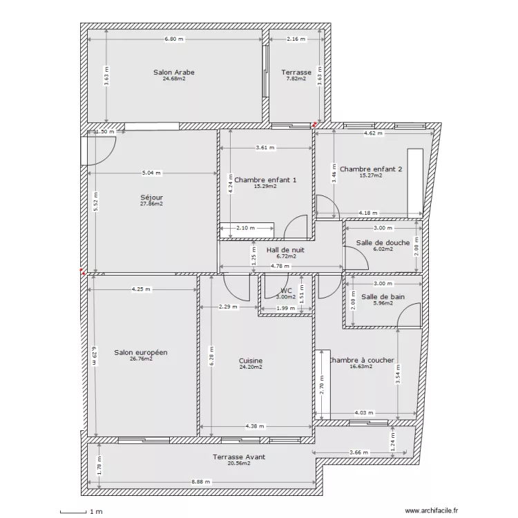 Appartement Mershane 5eme etage version 2. Plan de Appartement Mershane 5eme etage version 2. Plan de