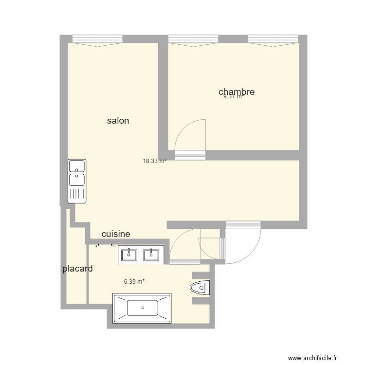 bugeaud projeté v2. Plan de 0 pièce et 0 m2