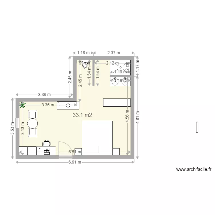 chambre hotel 42. Plan de 