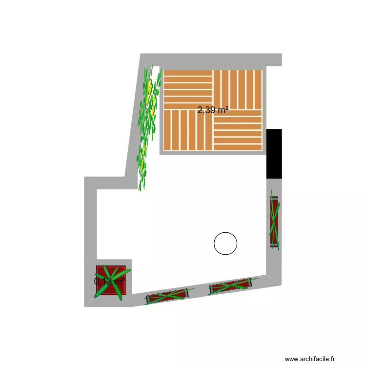 La BorieA. Plan de 2  et 3 m²
