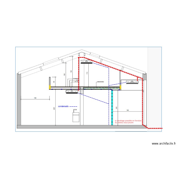 Passage liaisons clim v6 coupe. Plan de 0 pièce et 0 m2