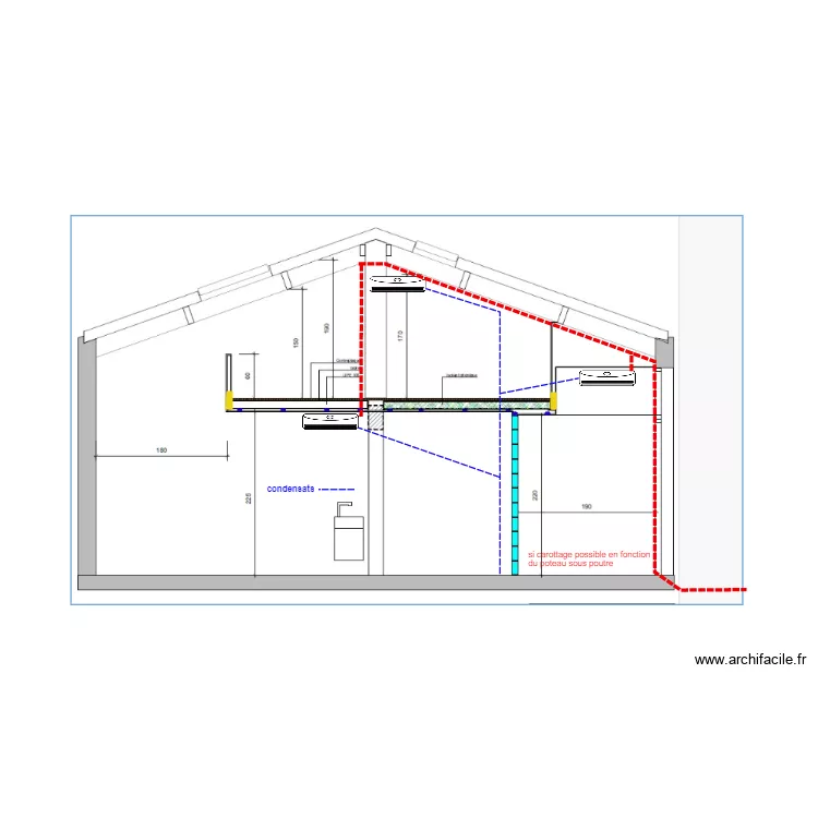 Passage liaisons clim v6 coupe. Plan de 