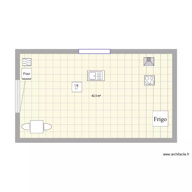 cuisine emilie. Plan de 1  et 42 m²
