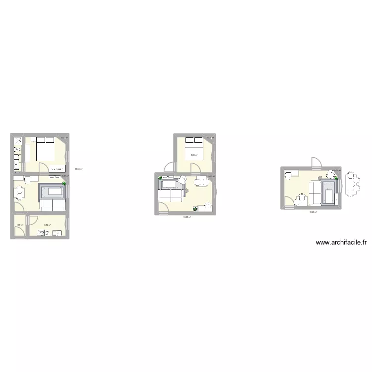 Plan LG. Plan de 12 pièces et 67 m²