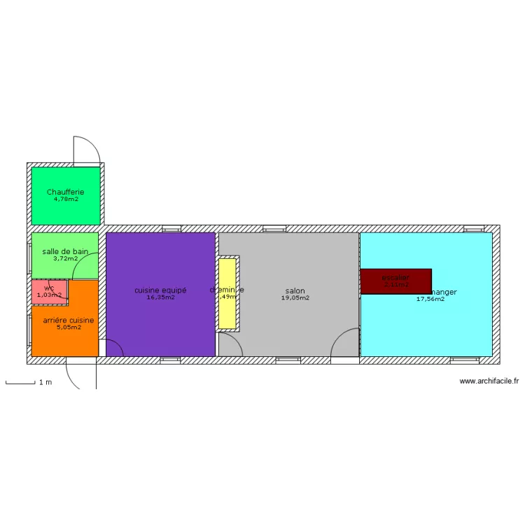 maison au sol sans ammenagement SDC. Plan de 