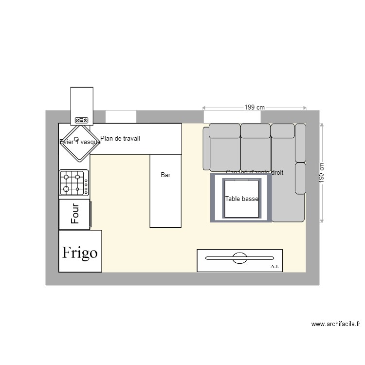 cuisine séjour. Plan de 0 pièce et 0 m2