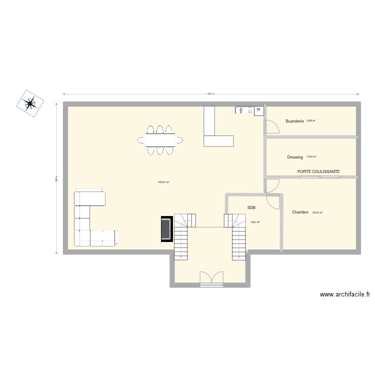 PINPIN 2022. Plan de 5 pièces et 159 m2