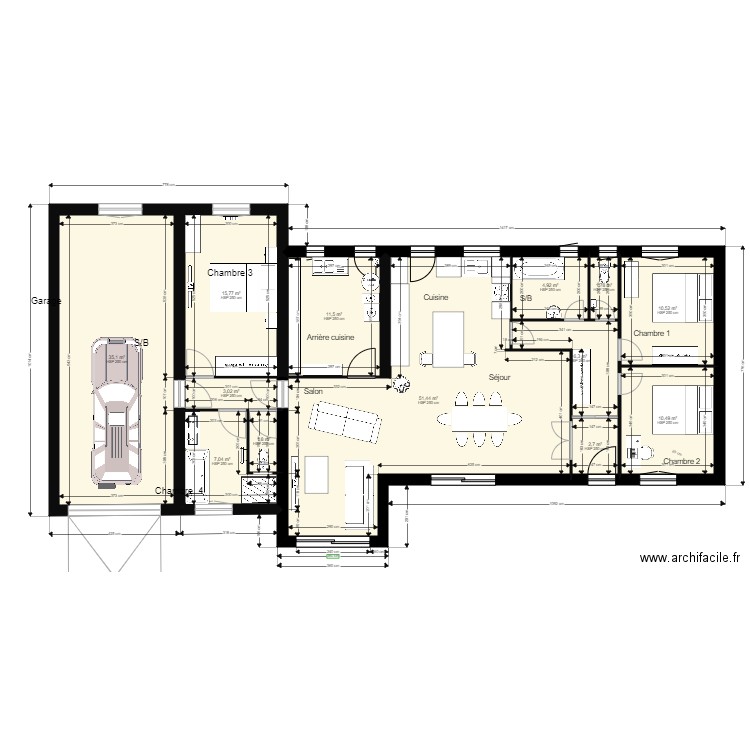 PLAN RDC PLEIN PIED S de B  FACADE 28 08 2021. Plan de 0 pièce et 0 m2